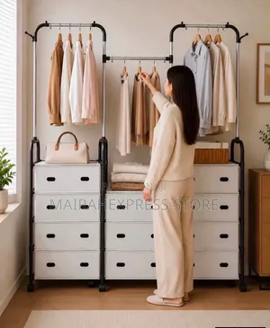 Multipurporse Clothes Hanger With 11-Layer Shoe Rack 2st7