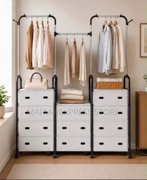 Multipurporse Clothes Hanger With 11-Layer Shoe Rack 2st7