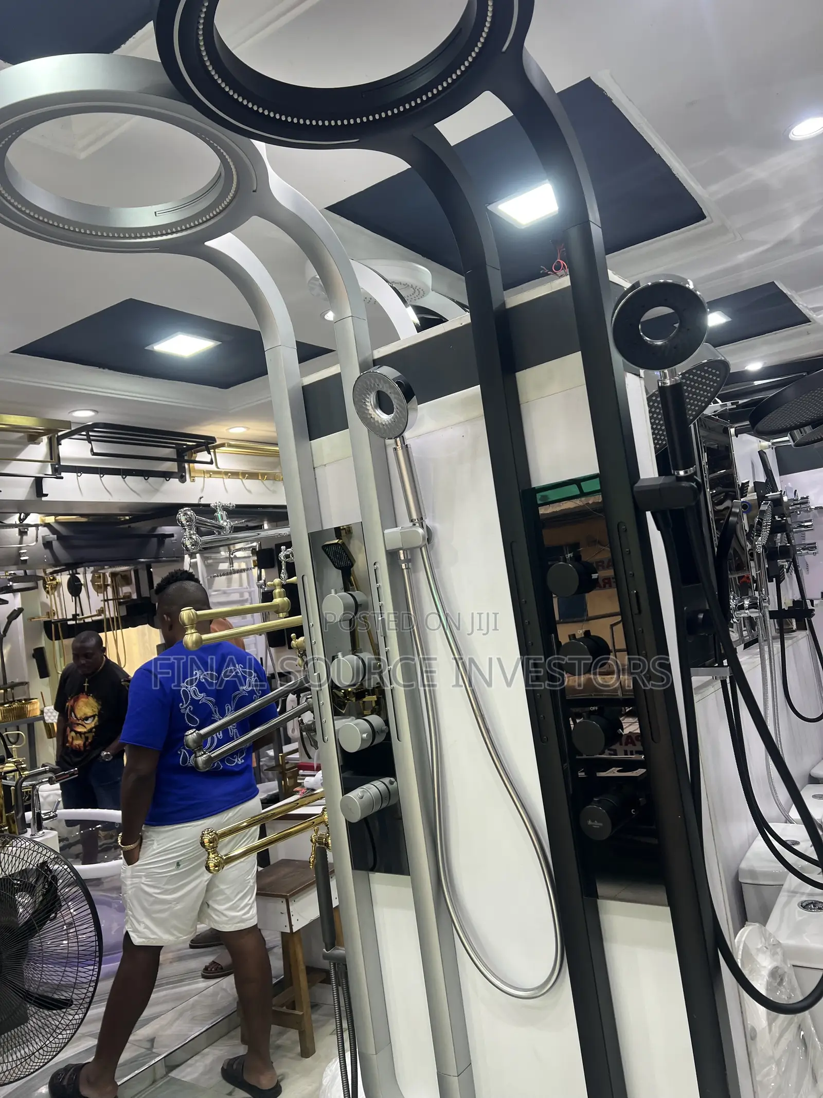 Black and Silver LED Multifunction Shower System