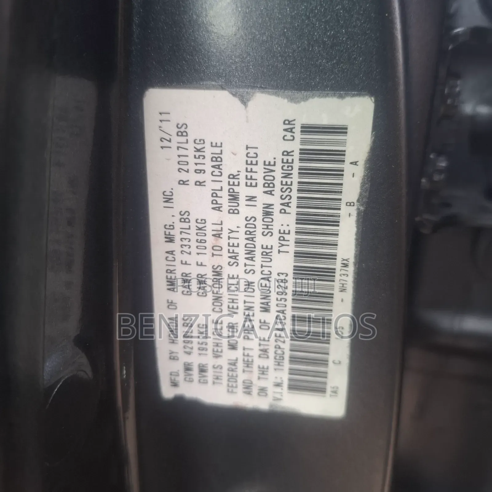 Honda Accord 2012 Gray