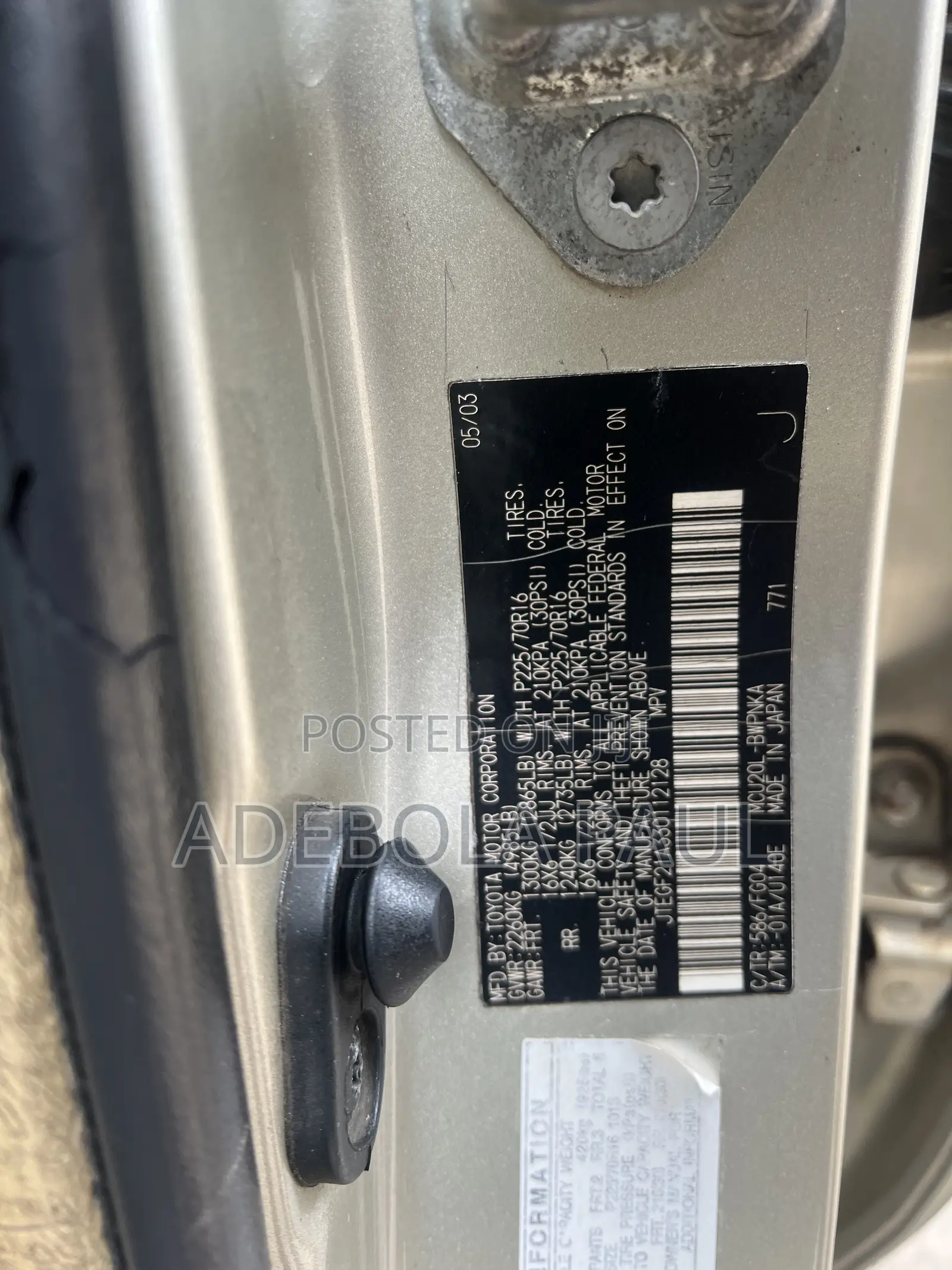 Toyota Highlander 2003 Gold