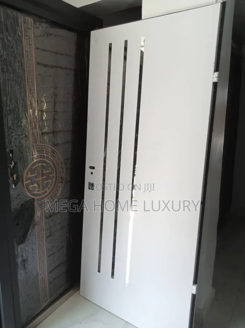 Modern White Slatted Door