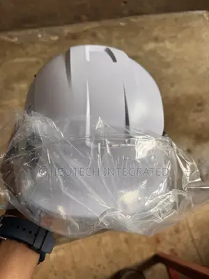 Chinstrap Helmet Equipped With Clear Face Shield Protective Plastic.