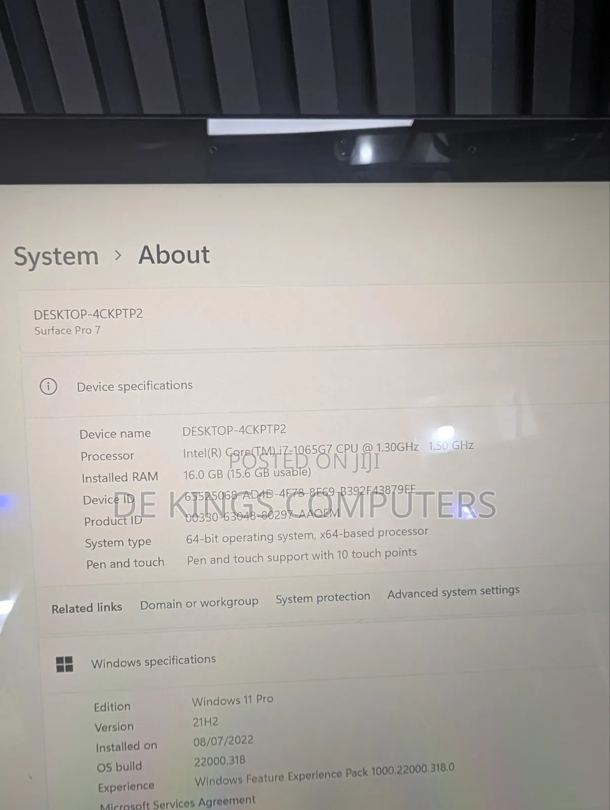Laptop Microsoft Surface Pro 7 16GB Intel Core i7 SSD 256GB