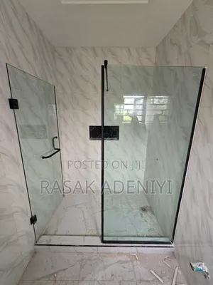 Shower Cubicle With Black Accessories
