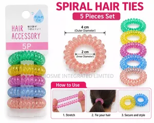 5-Piece Colorful Spiral Coil Hair Ties – Hair Accessories