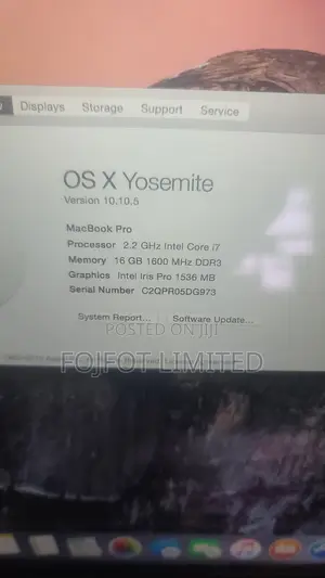 Laptop Apple MacBook Pro 2013 16GB Intel Core i7 SSD 256GB