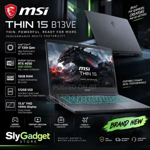 New Laptop MSI GF65 Thin 10UE 16GB Intel Core i7 SSD 512GB