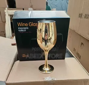 6 Piece Gold Glass Cup