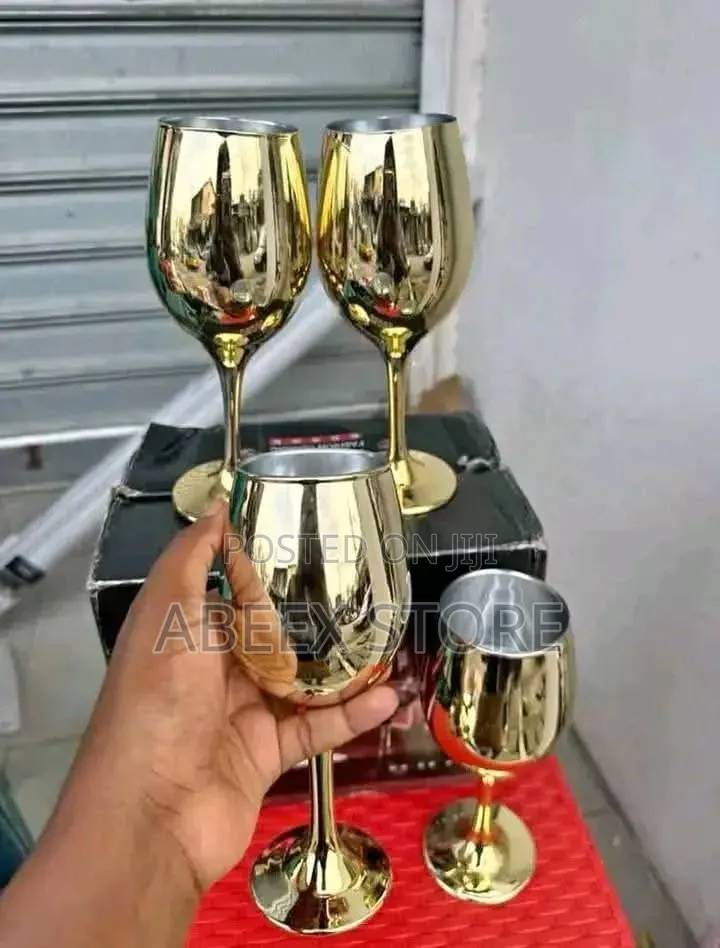 6 Piece Gold Glass Cup