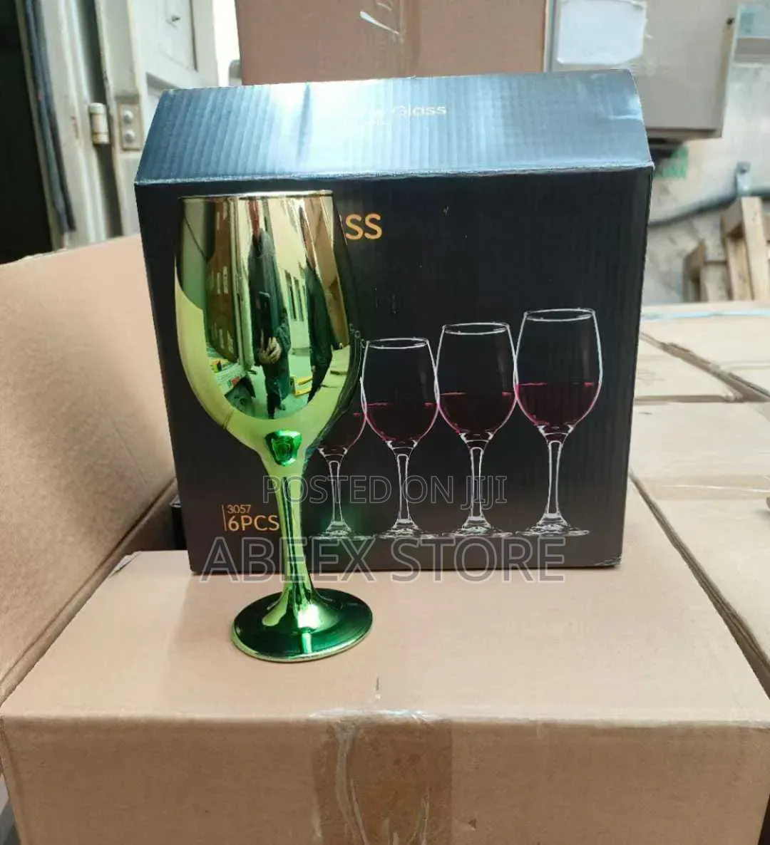 6 Piece Gold Glass Cup
