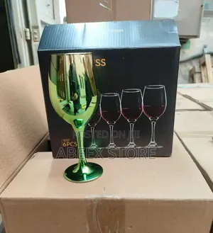6 Piece Gold Glass Cup