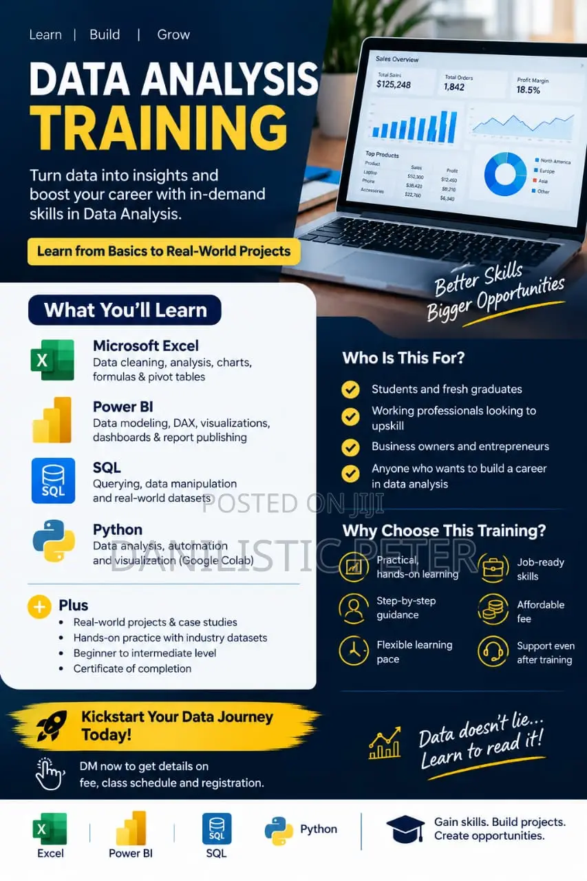 Data Analysis Training – Excel, Power BI, SQL Python