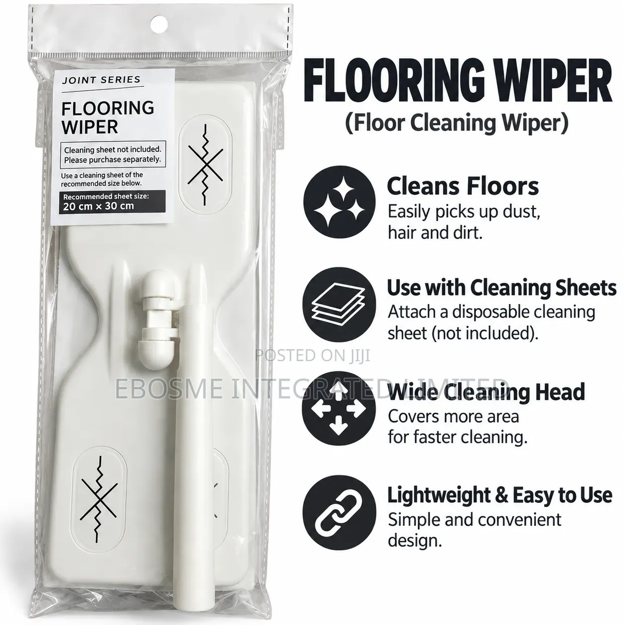 White Flooring Wiper With Cleaning Sheet Holder