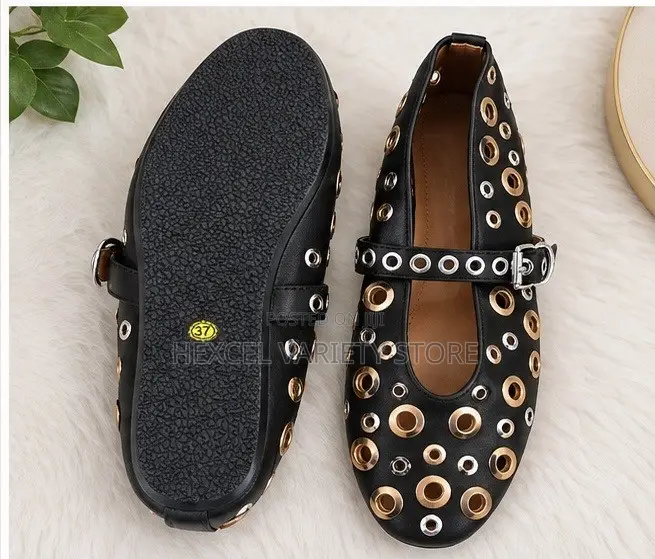 Original Black Eyelet Mary Jane Flat Shoes