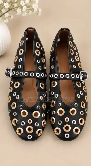 Original Black Eyelet Mary Jane Flat Shoes