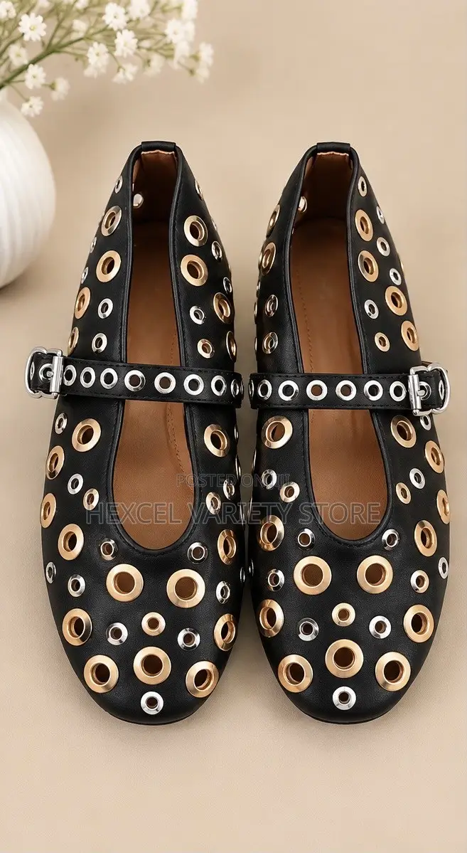 Original Black Eyelet Mary Jane Flat Shoes