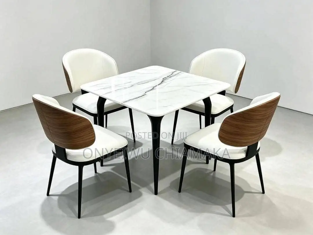 Modern Marble 4-Seater Dining Set