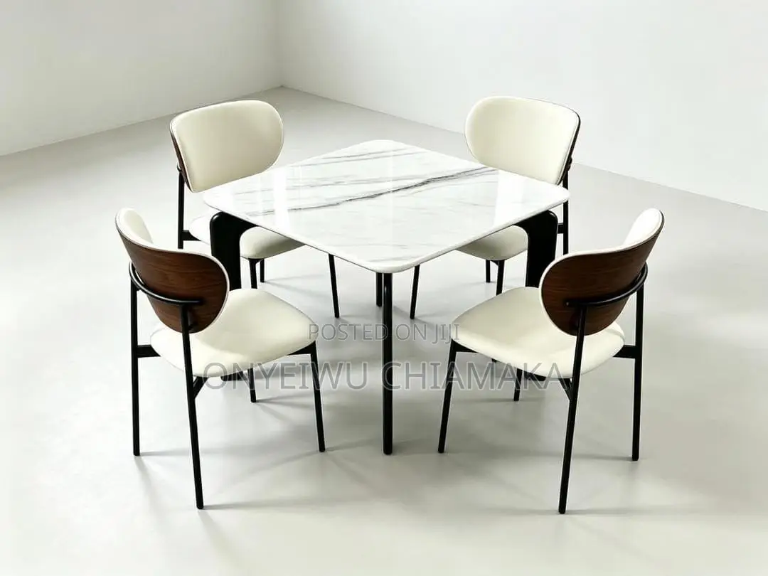 Modern Marble 4-Seater Dining Set