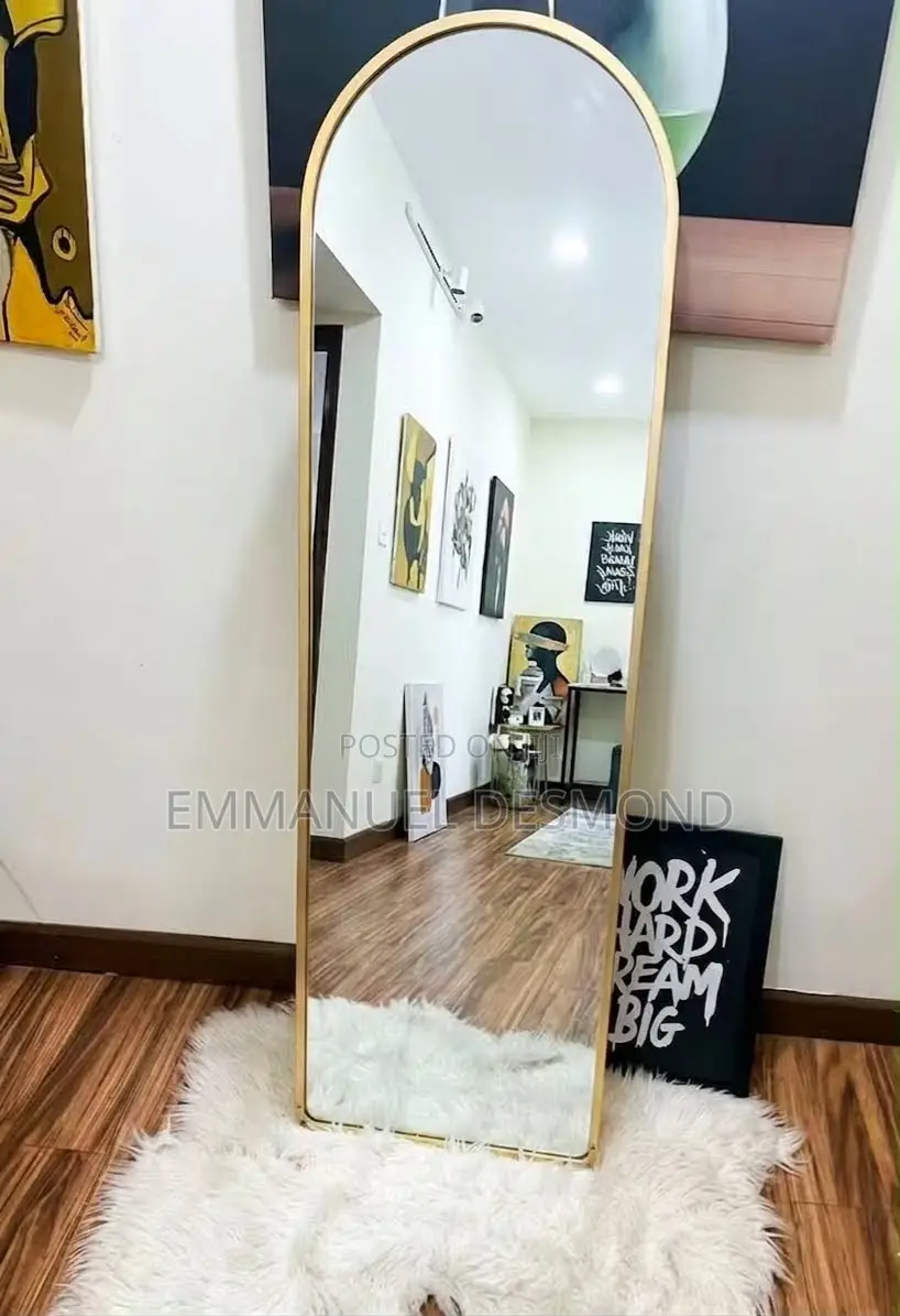 Standing Mirror With Aluminum Edging