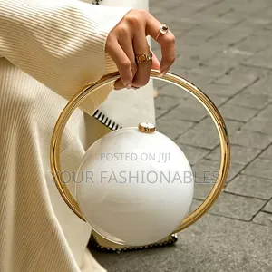 White Ball Acrylic Clutch Party Purse
