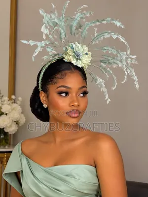 Mint Green Feather Facinator