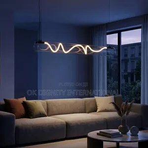 Modern Wave LED Pendant Chandelier | Luxury Linear Hanging Light