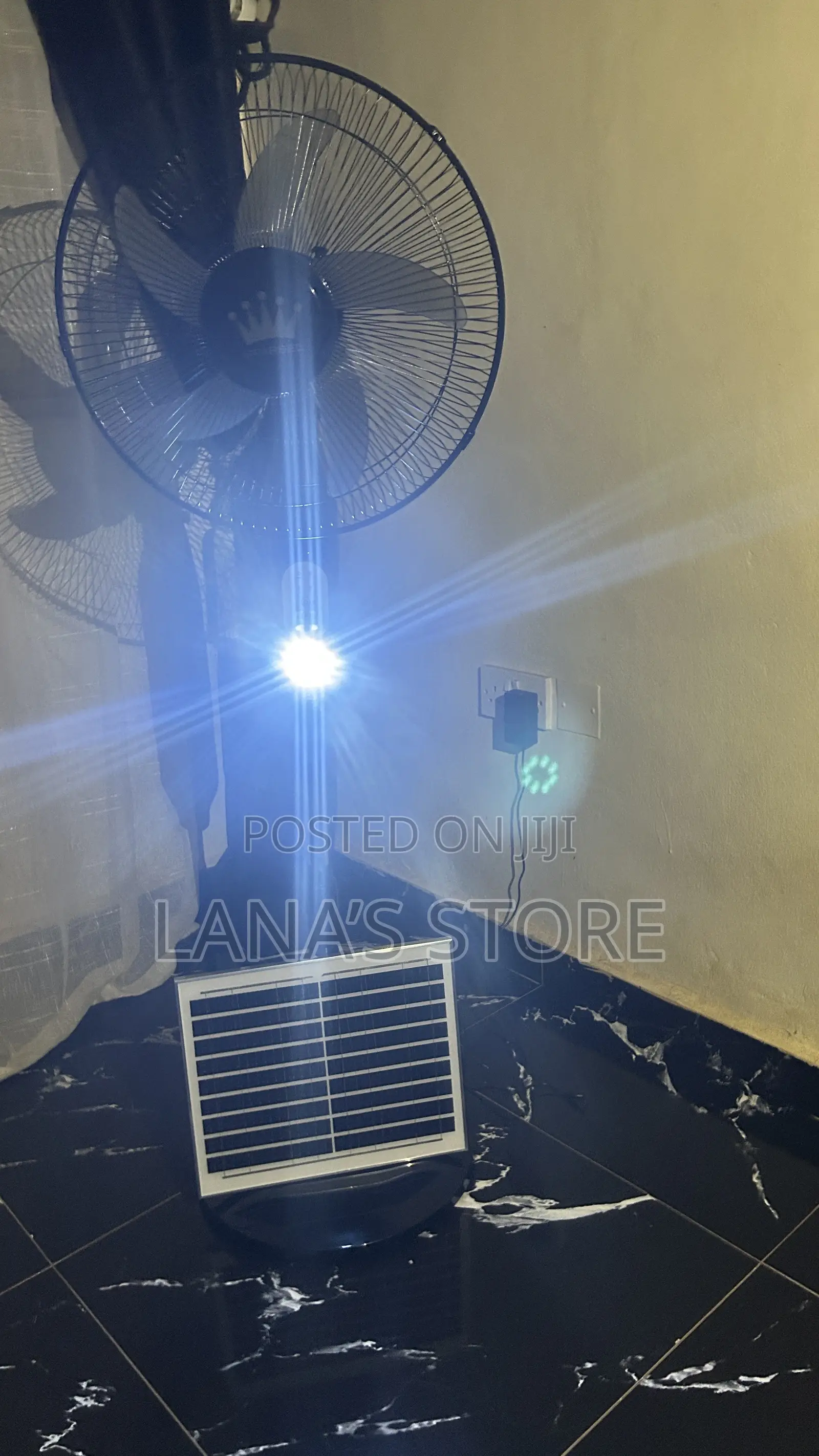 Rechargable Standing Fan With Solar Panel