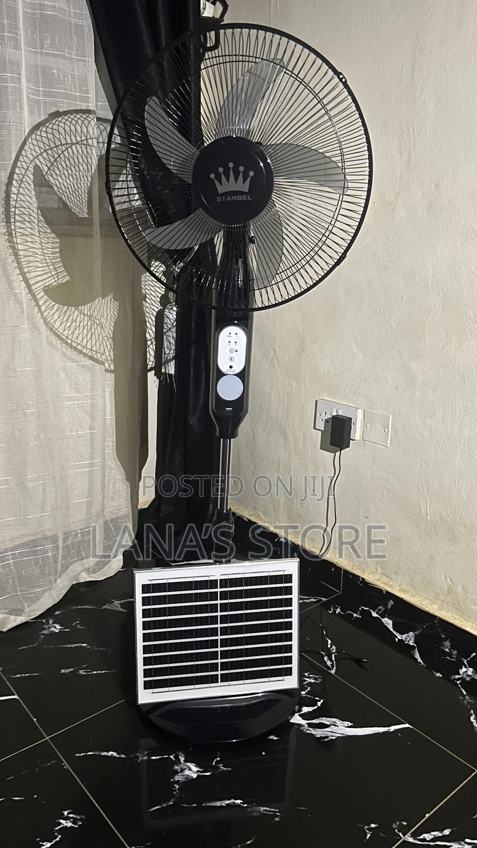Rechargable Standing Fan With Solar Panel