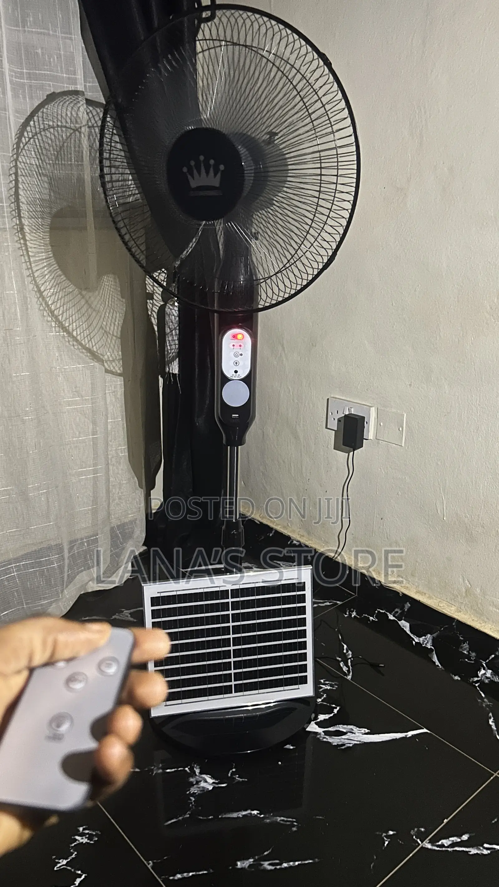 Rechargable Standing Fan With Solar Panel