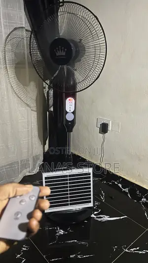 Rechargable Standing Fan With Solar Panel