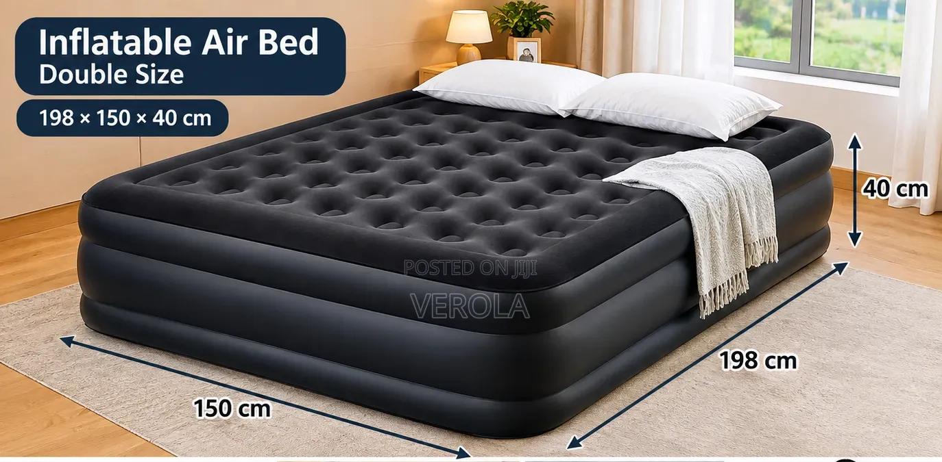 Premium Inflatable Air Bed 198×150×40cm – Double Size | Comfortable