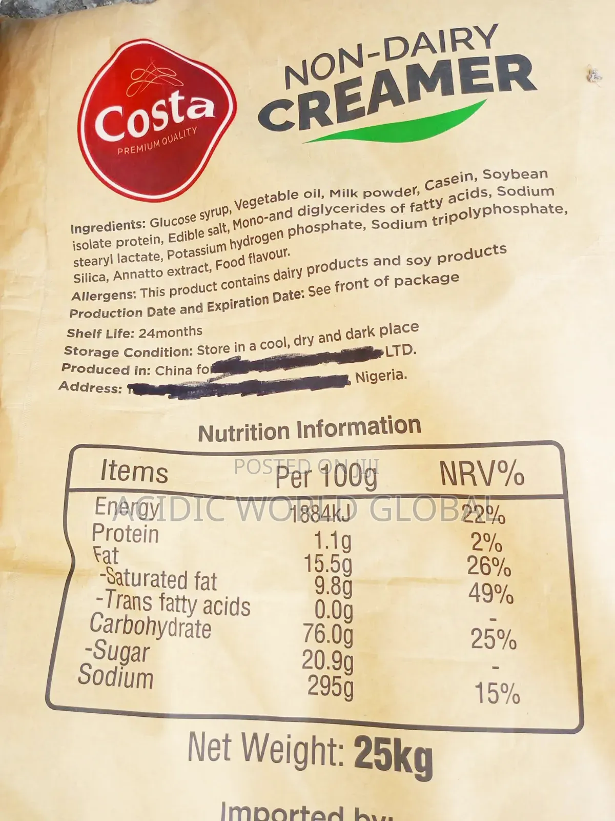 Non -Dairy Creamer