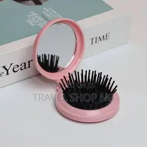 2-in-1 Mirror Brush Compact: Portable Beauty Essentials