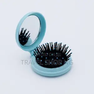 2-in-1 Mirror Brush Compact: Portable Beauty Essentials