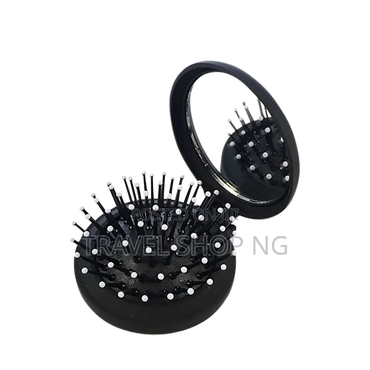 2-in-1 Mirror Brush Compact: Portable Beauty Essentials