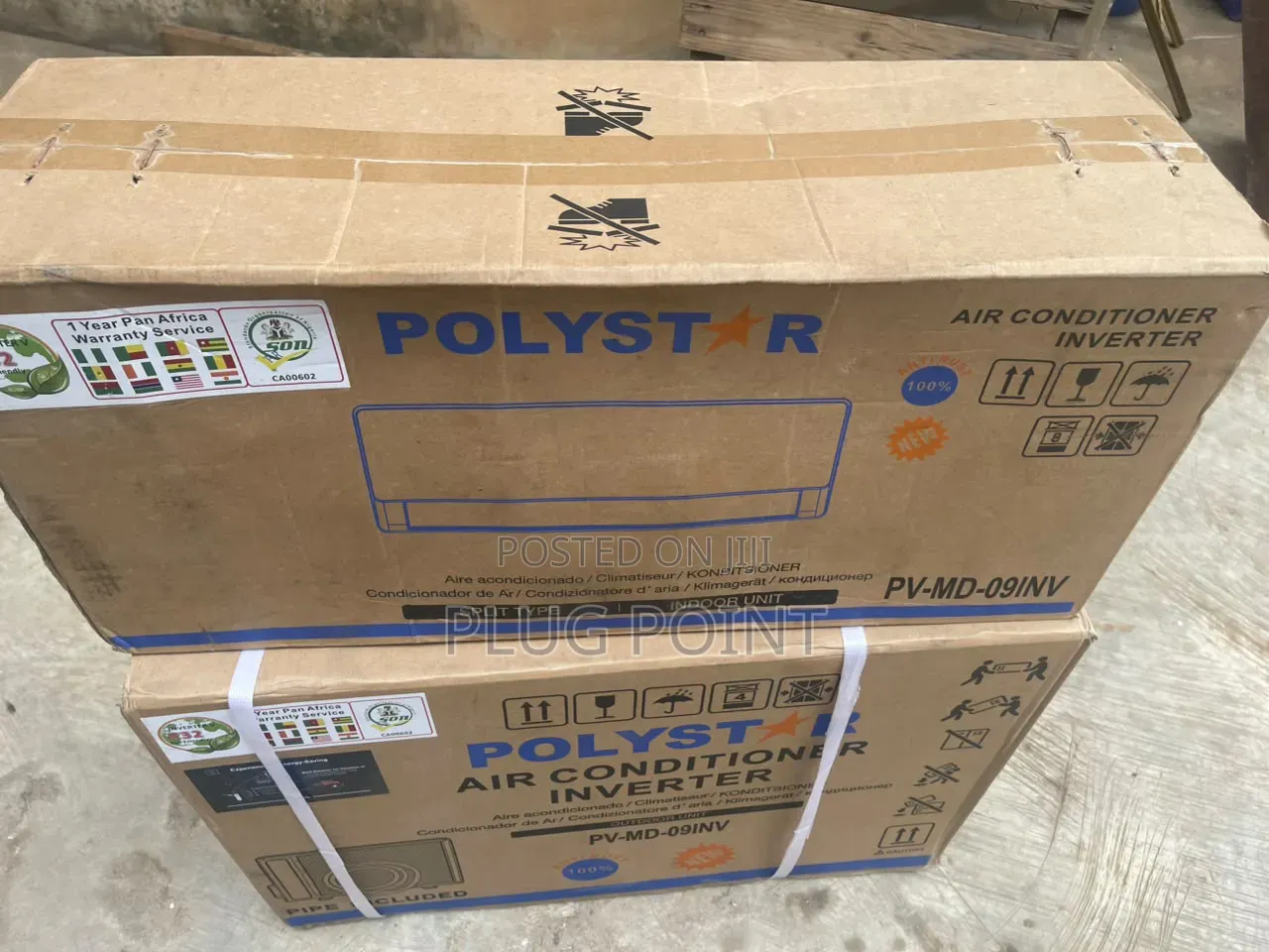 Polystar 1HP Inverter AC Complete With Copper Pipe Kit