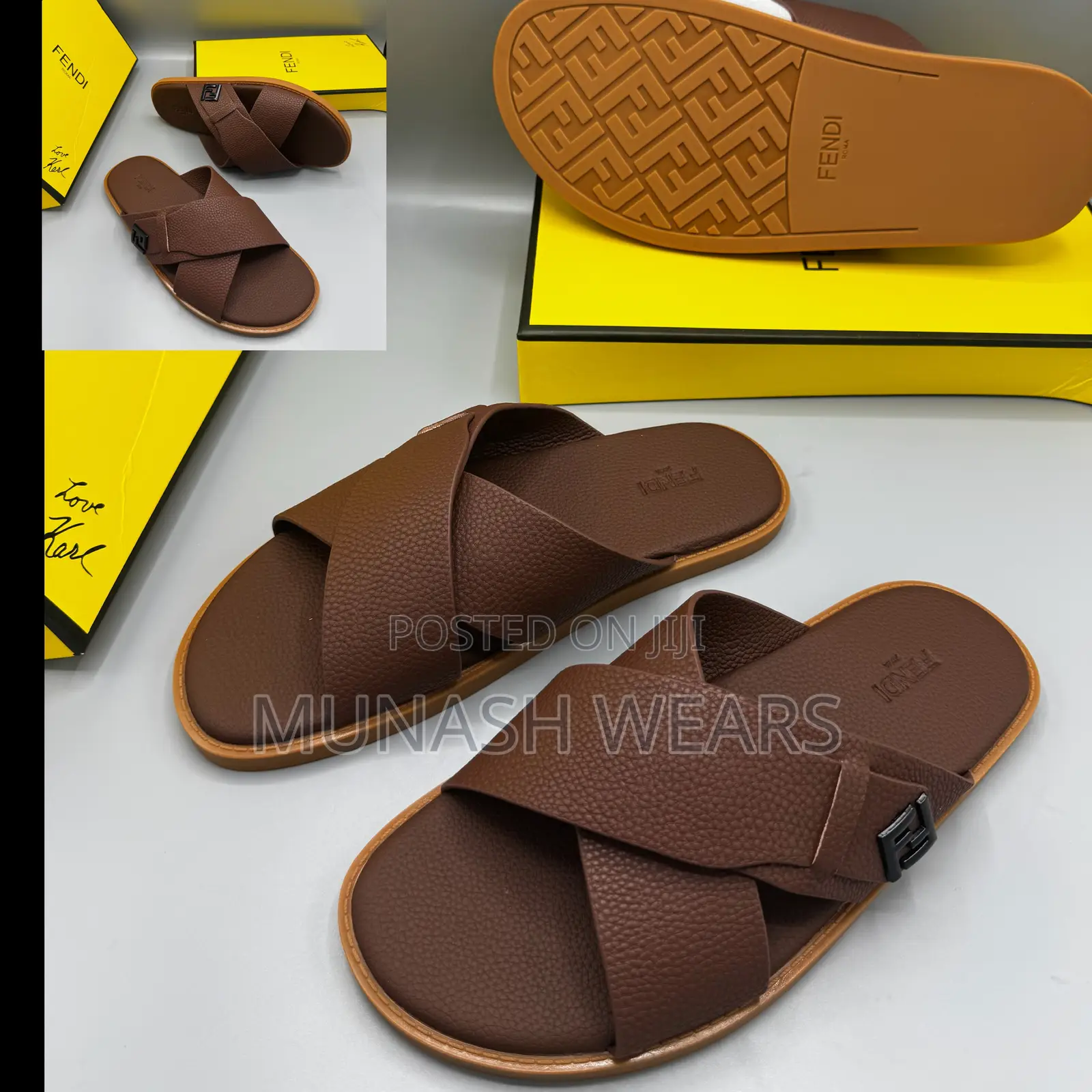 Fendi Leather Slipers Available in Cross and Cover
