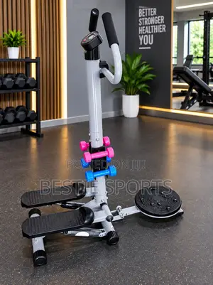 Standing Stepper With Twister and Dumbbell.