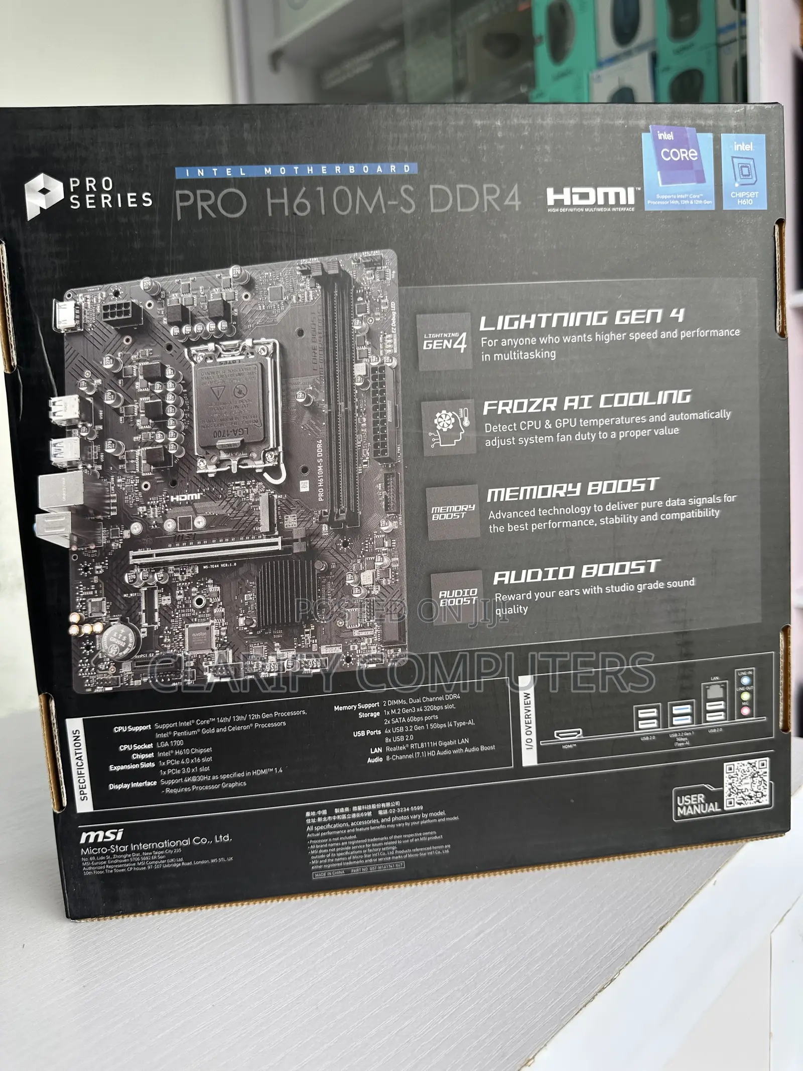 Msi Pro H610m-S Ddr4 Intel Motherboard