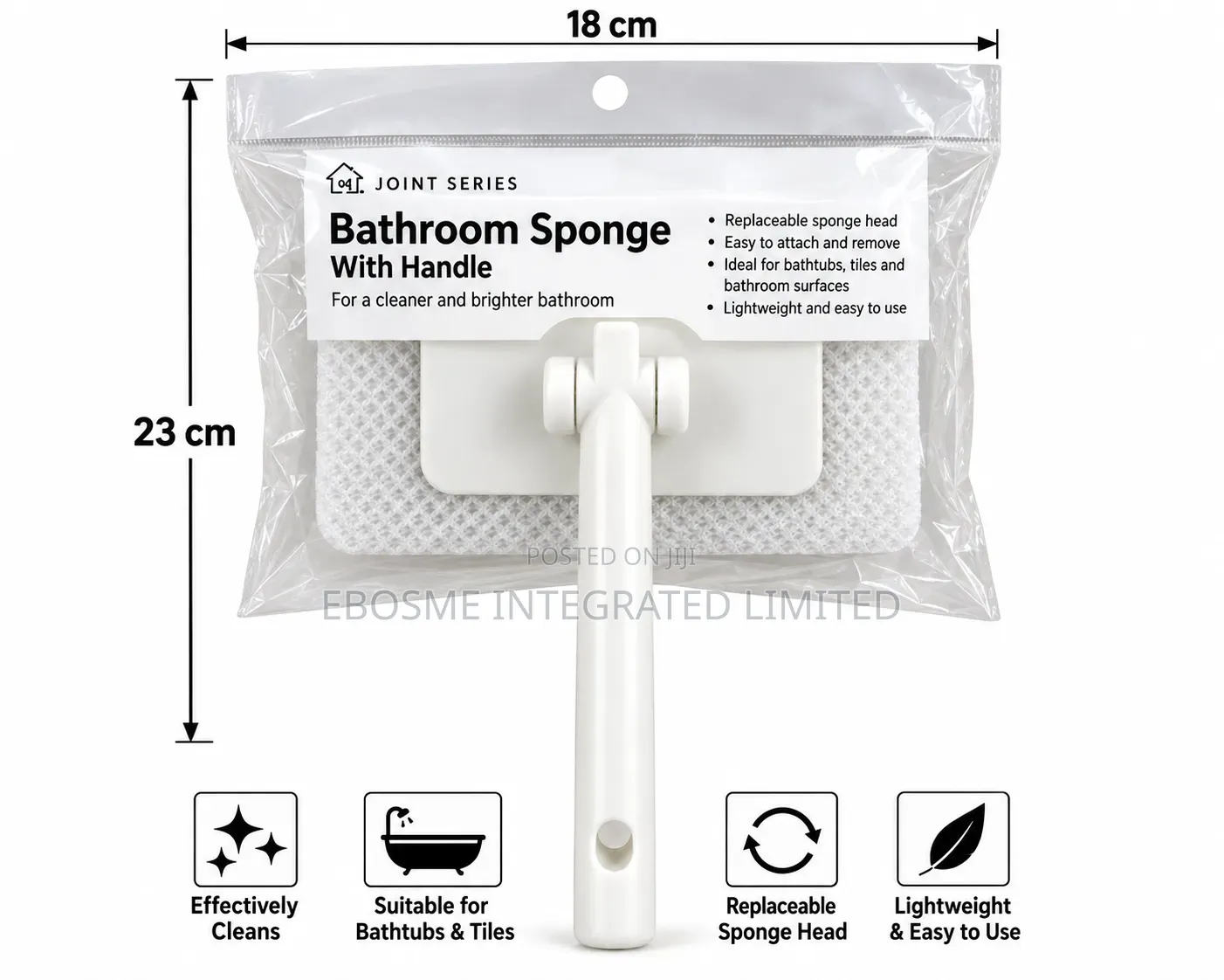 Bathroom Cleaning Sponge With Adjustable Telescopic Pole