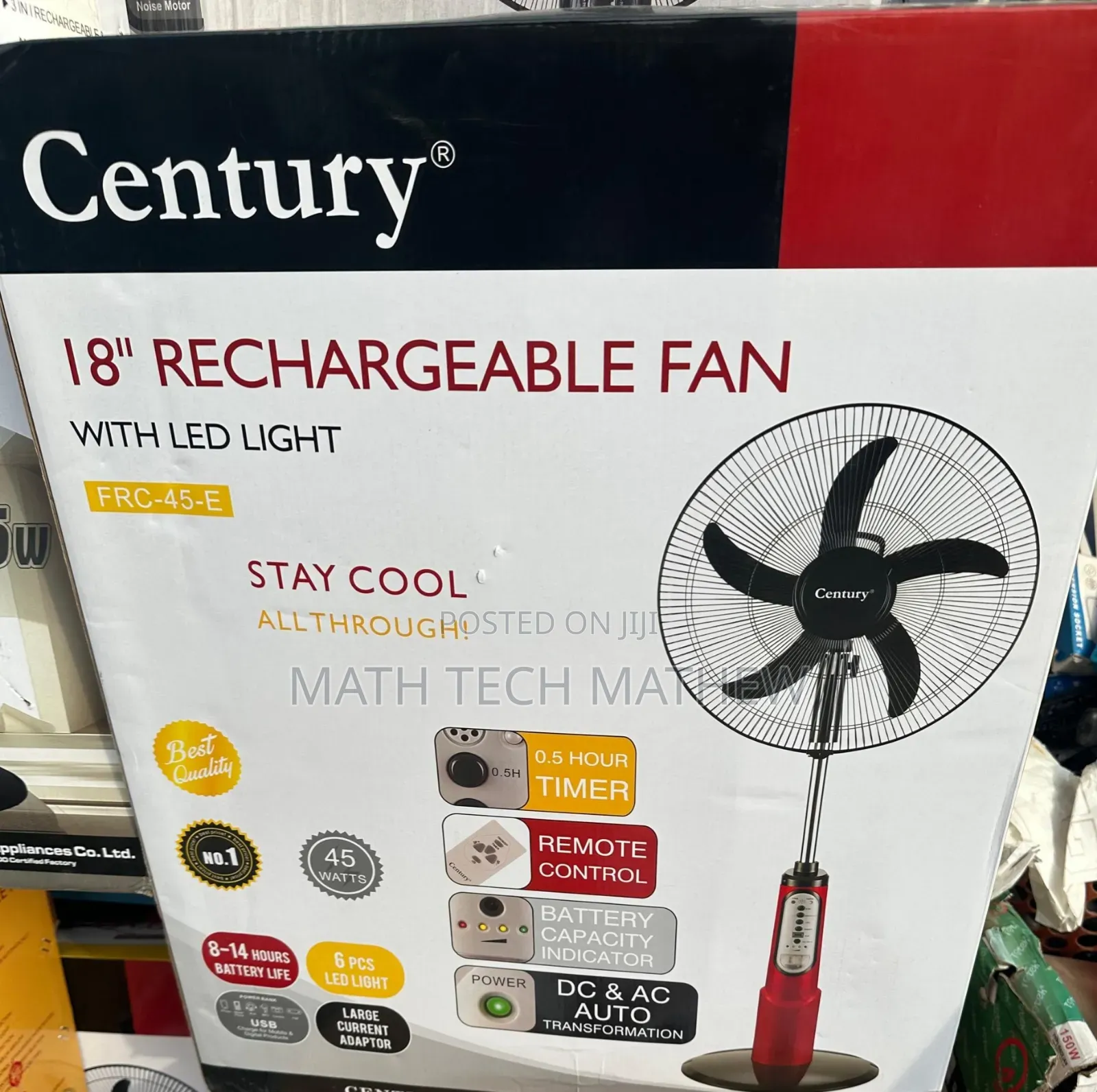 Power Deluxe Rechargeable 18" Fan