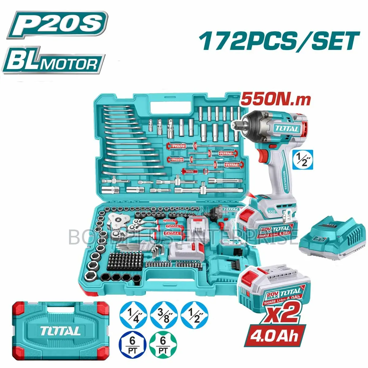 172 Pics Total Cordless Impact Wrench With Tools