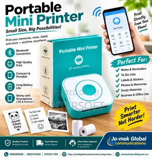 Portable Mini Bluetooth Thermal Printer With a Cute Cartoon Cat Design