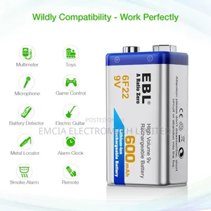 Ebl High Volume 9v Rechargeable Battery 600mah