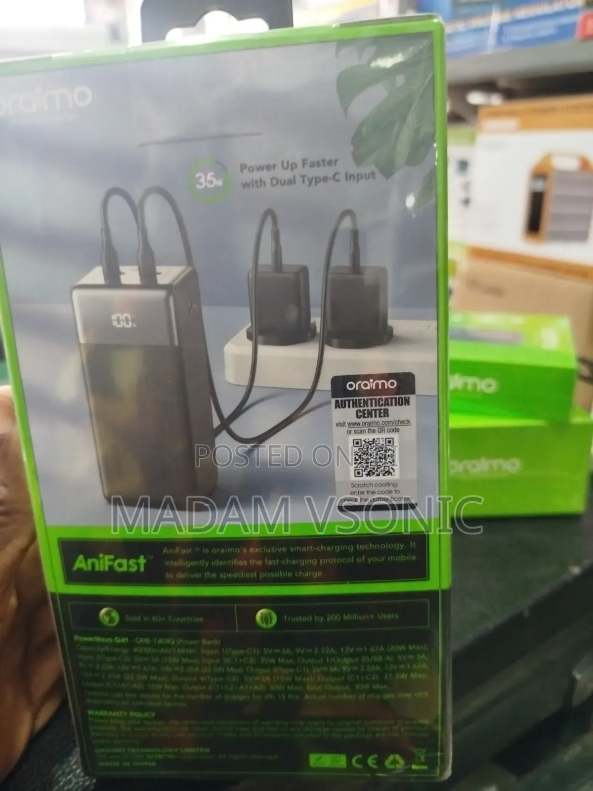 Oraimo 35w 400000mah Opb-741q