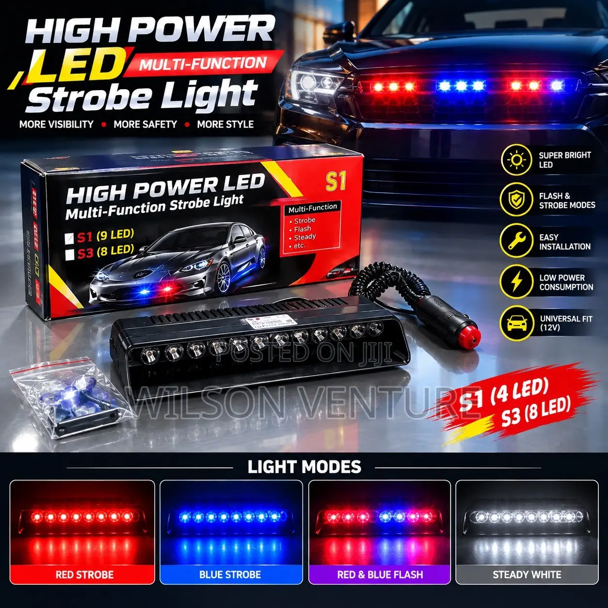 High Power LED Multi-Function Strobe Light