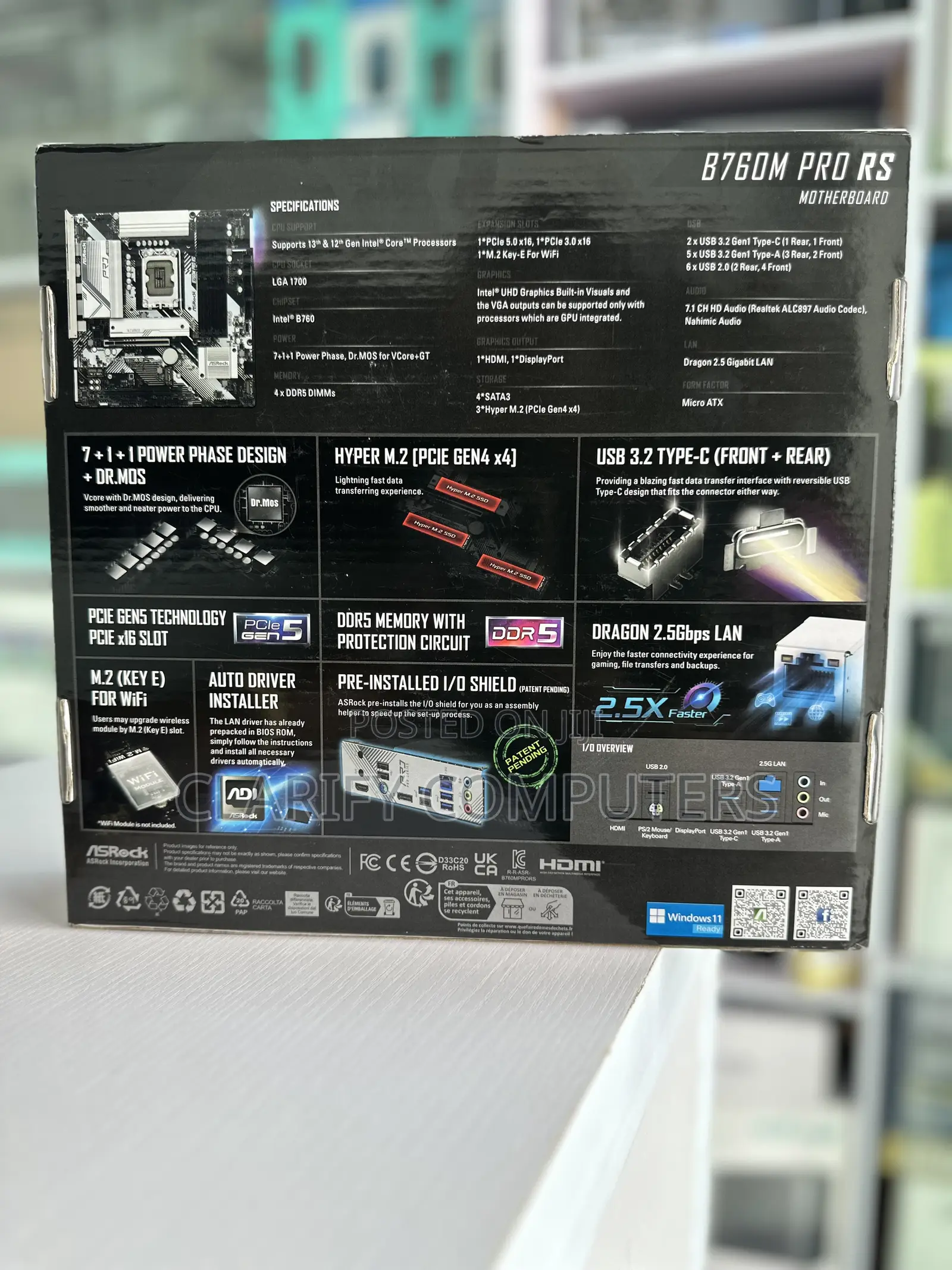 Asrock B760m Pro Rs Intel Desktop Motherboard