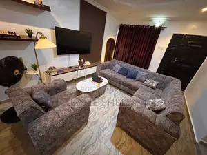 Full 3 Seater L-Shaped Furniture Set With Center Table and ThrowPillow