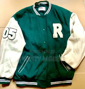 Rita Ora Green White Varsity Bomber Jacket -Size XS